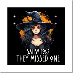 Salem 1692 They Missed One, Salem Witch Halloween Women Girl Posters and Art